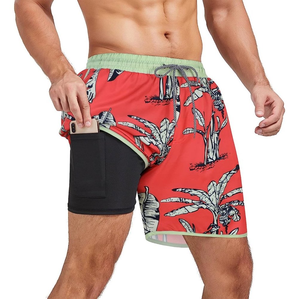 Swim Trunks Quick Dry Bathing Suit for Men with Compression Liner